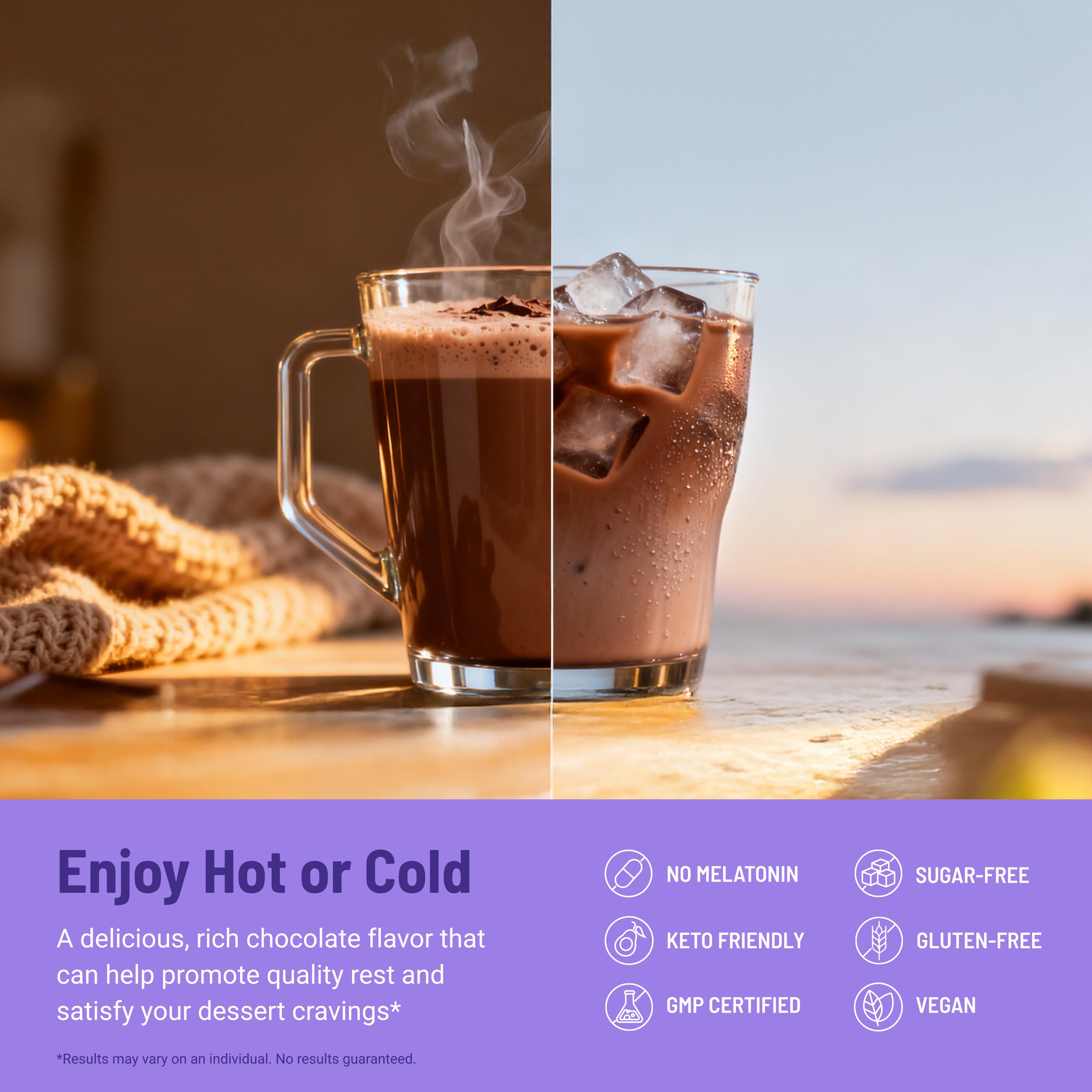 MoonBrew Magnesium Hot Cocoa drink served iced