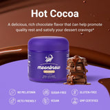 MoonBrew Magnesium Hot Cocoa mixed in a cup with hot water
