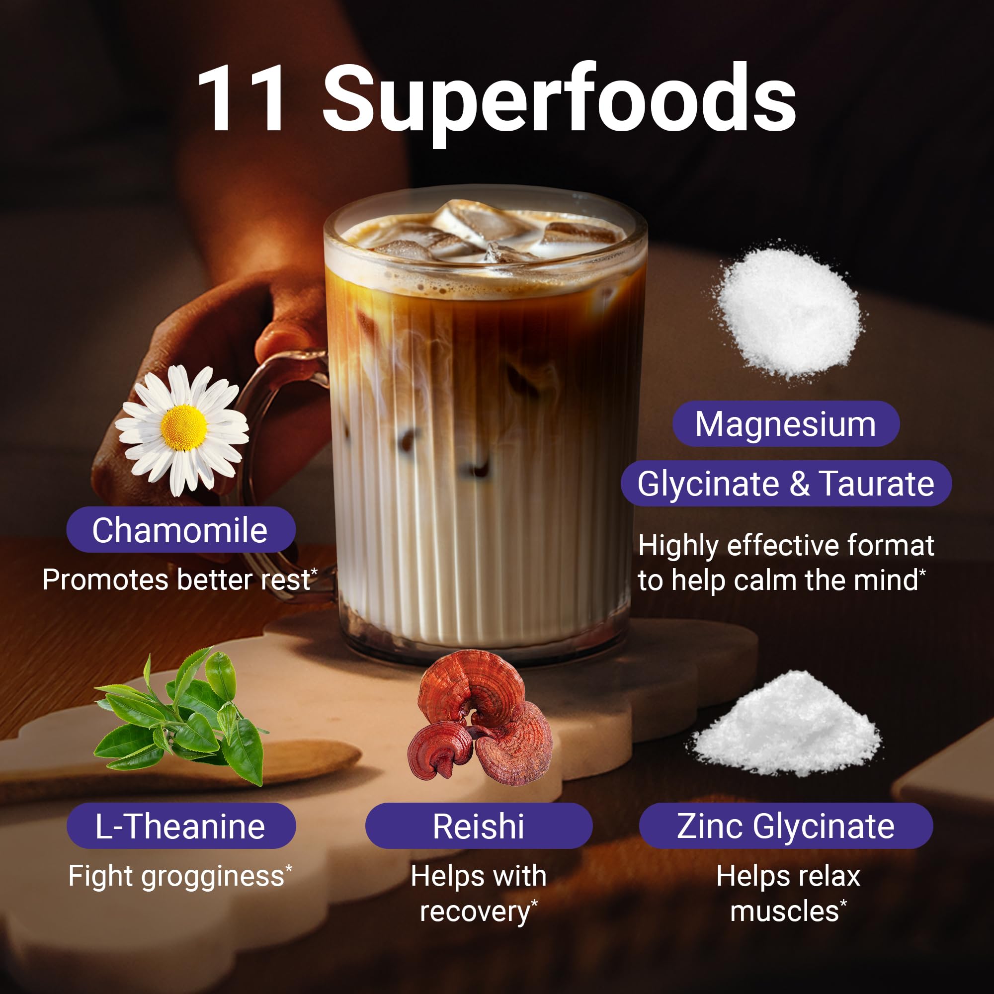 MoonBrew Magnesium Vanilla Latte ingredients on the label