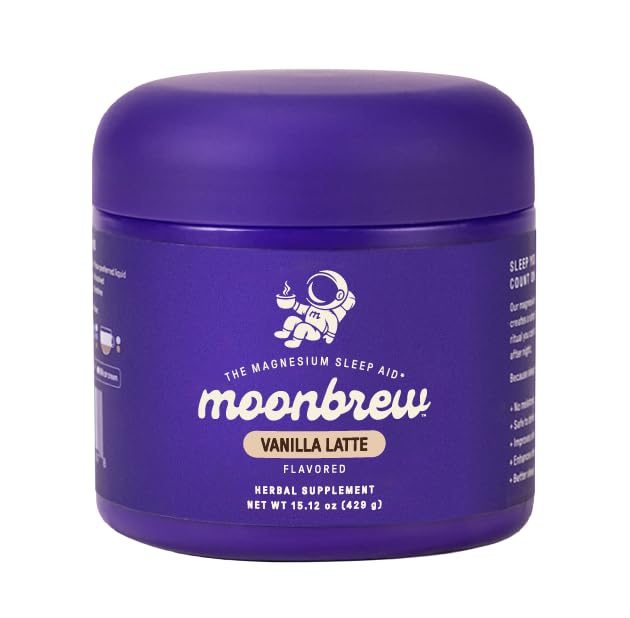 MoonBrew Magnesium Vanilla Latte jar front view