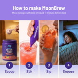 MoonBrew Strawberry Lemonade Sleep + Fiber Mix with a smoothie