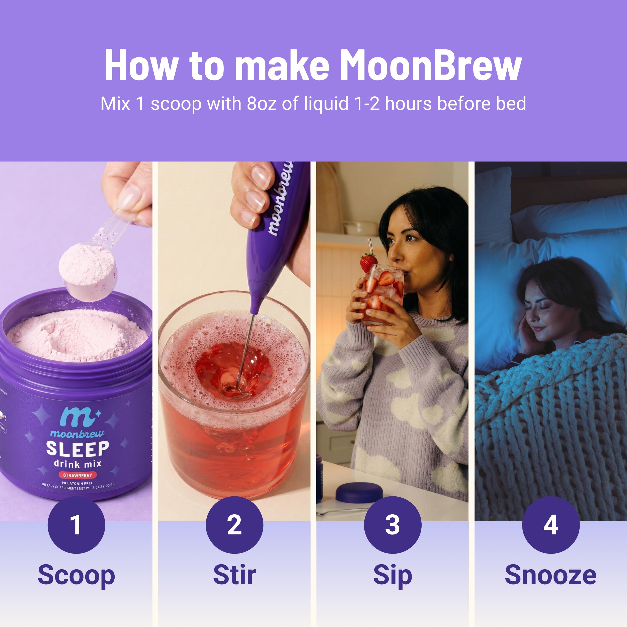MoonBrew Strawberry Sleep Mix nutritional information