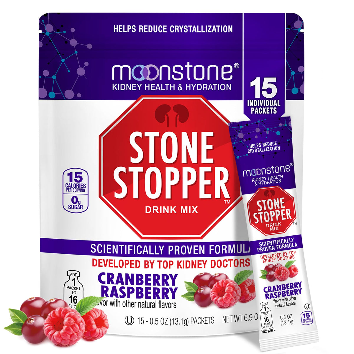 Moonstone Cranberry Electrolyte Powder 230g front view