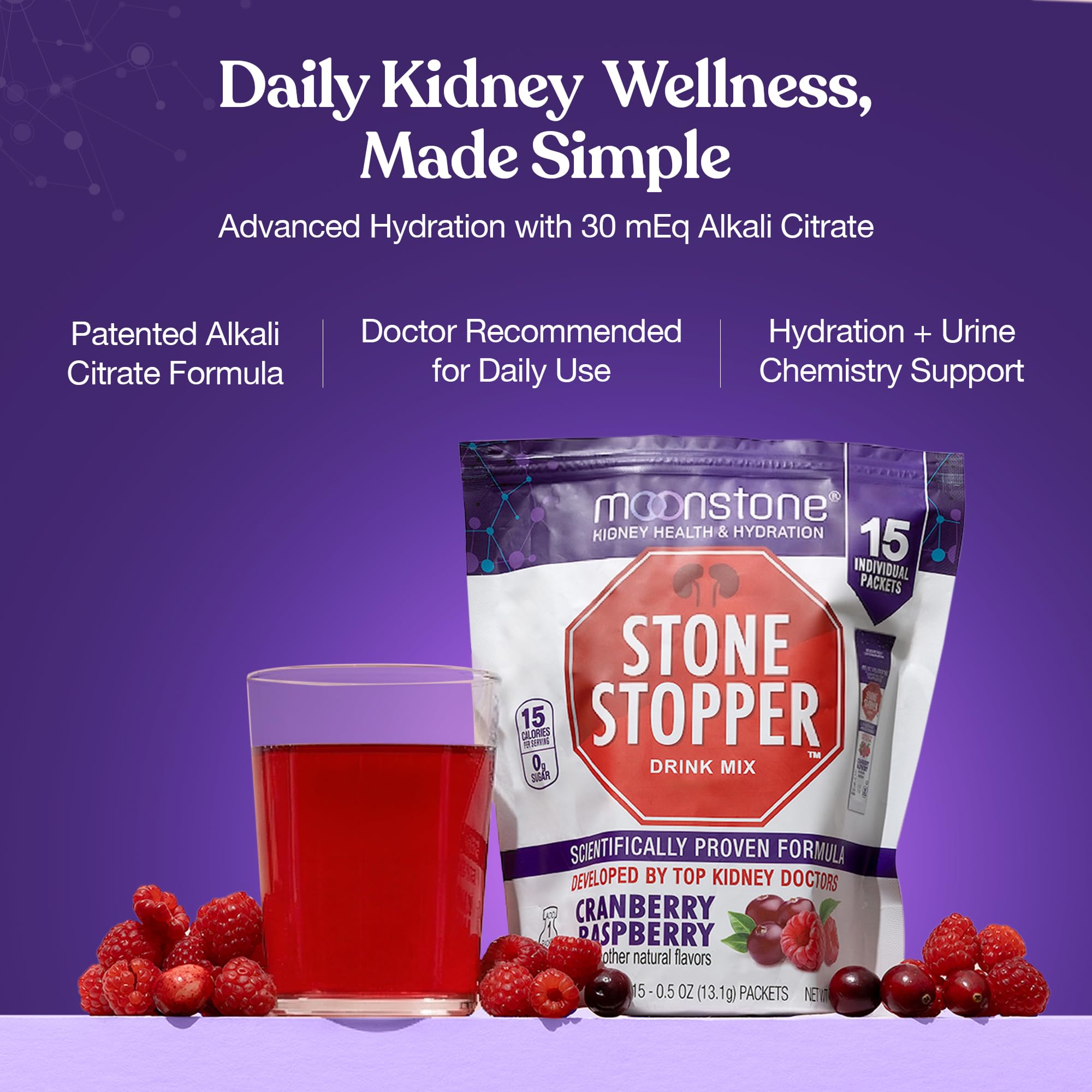 Moonstone Cranberry Electrolyte Powder 230g packaging details