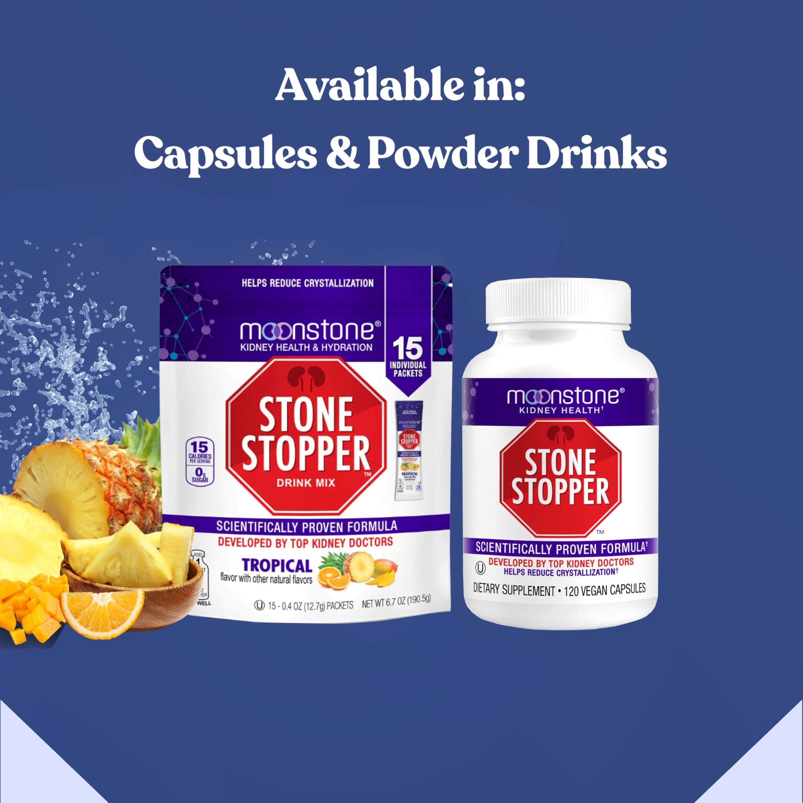 Moonstone Kidney Health Supplement with a measuring spoon