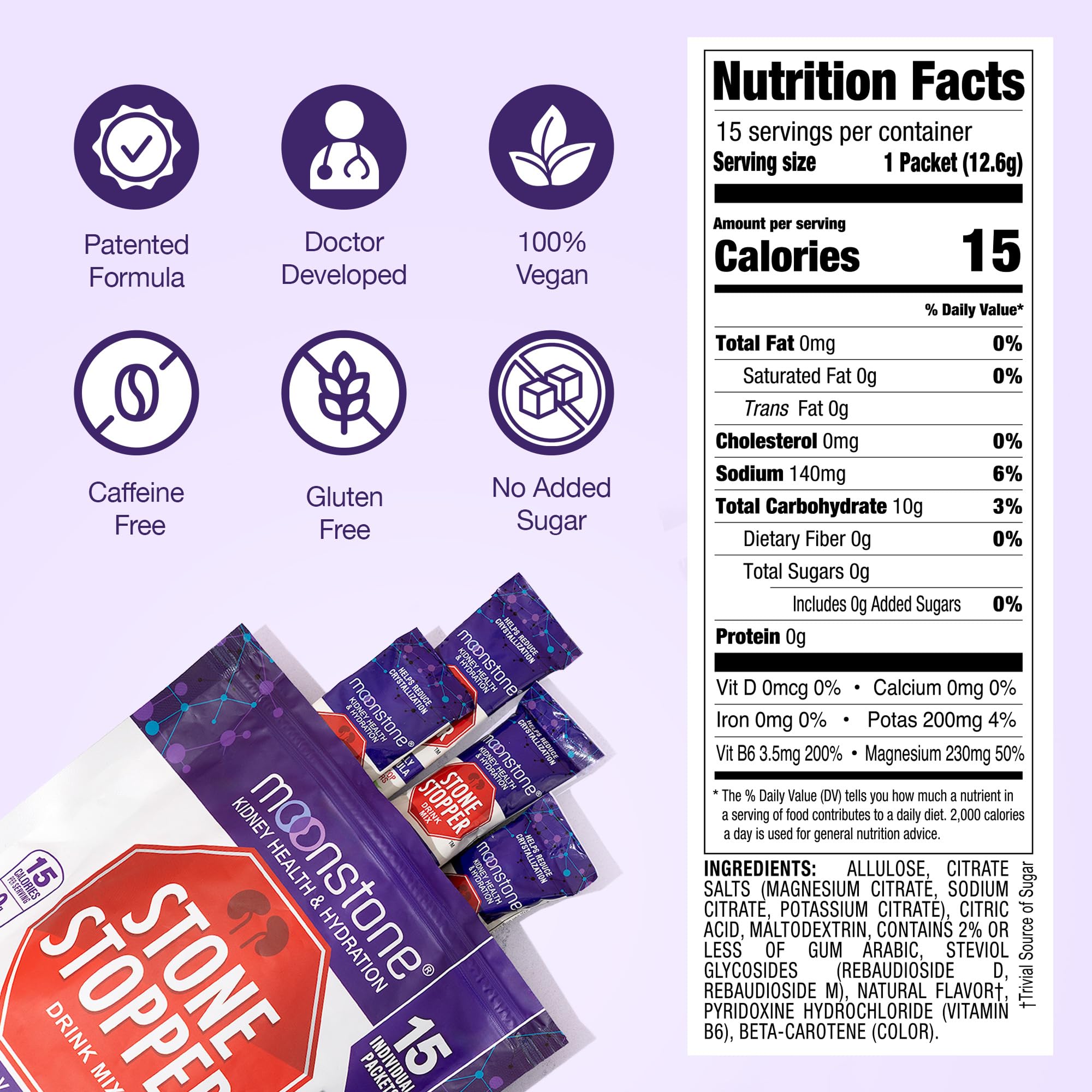 Moonstone Kidney Health Supplement with fresh fruits