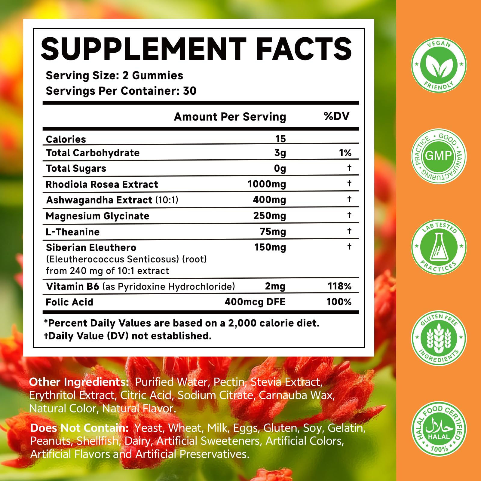 MOORGUMY Ashwagandha Supplement side view showing ingredients
