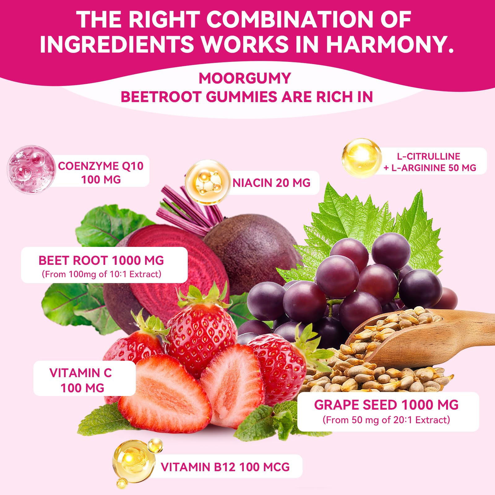 MOORGUMY Grape Seed Extract supplement opened with capsules visible