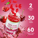 MOORGUMY Iron Supplement displayed with fresh fruits