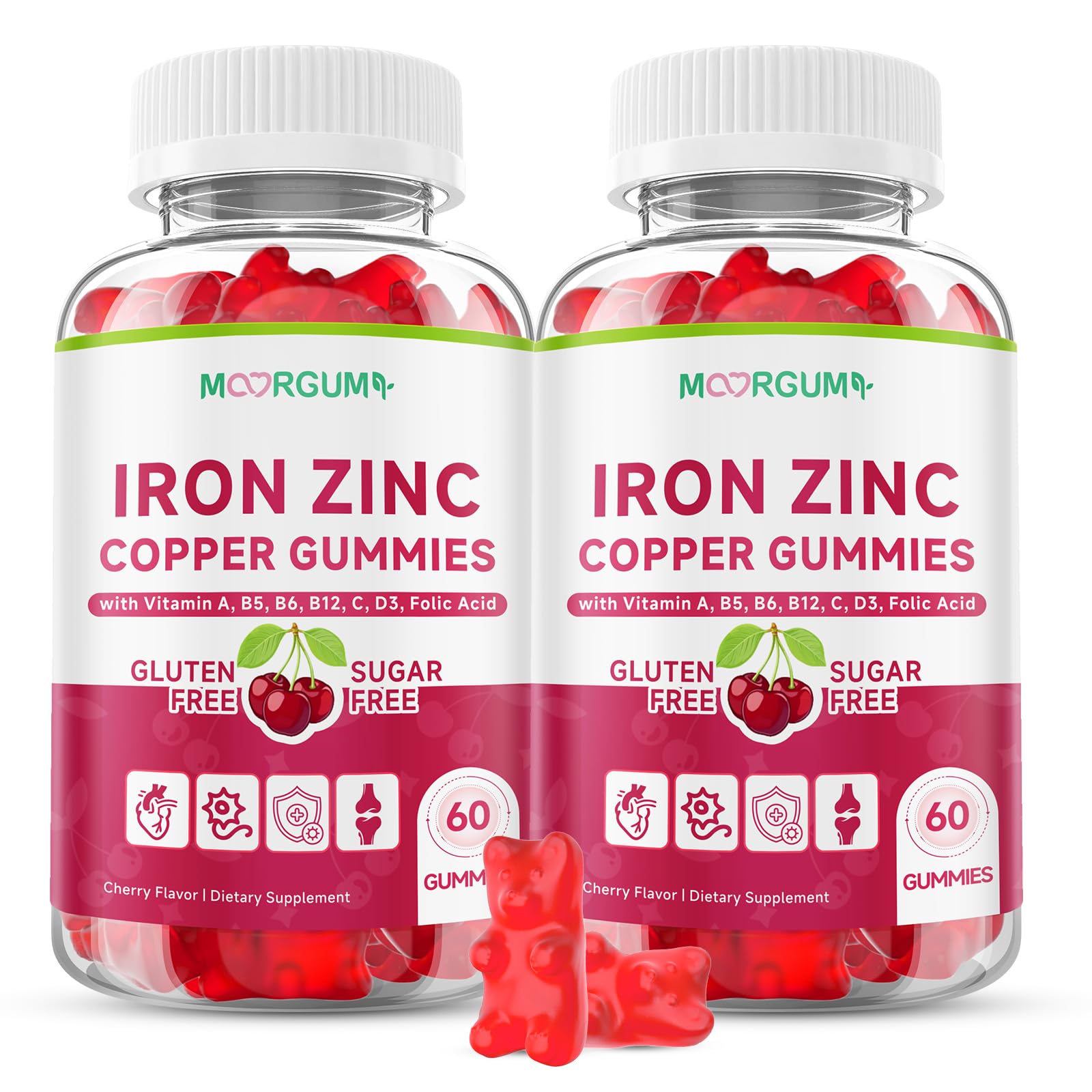 MOORGUMY Iron Supplement front view with packaging