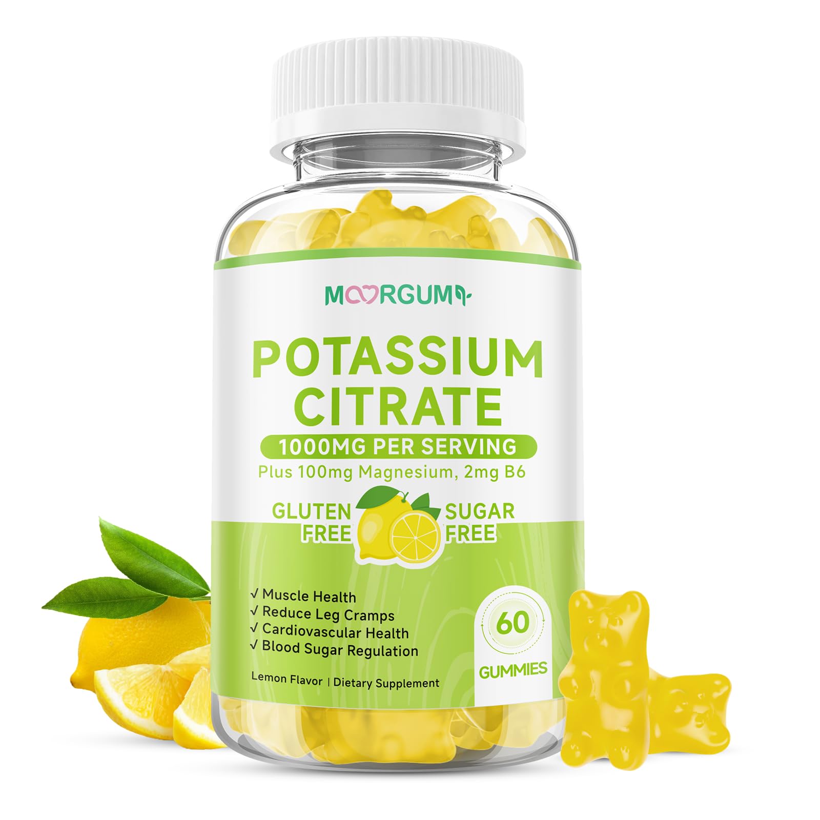 MOORGUMY Potassium Gummies front view with packaging