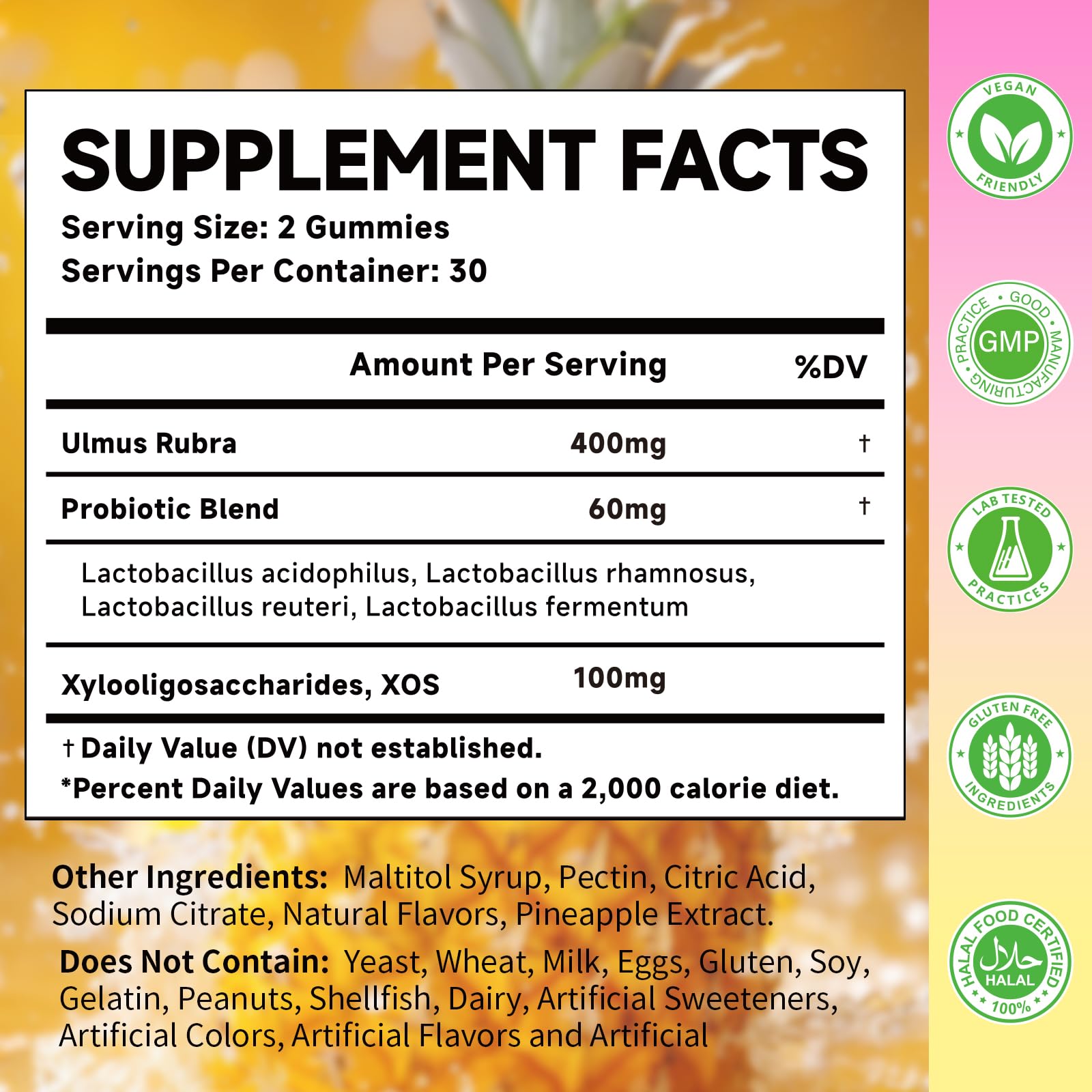 MOORGUMY Probiotic Gummies packaging side view