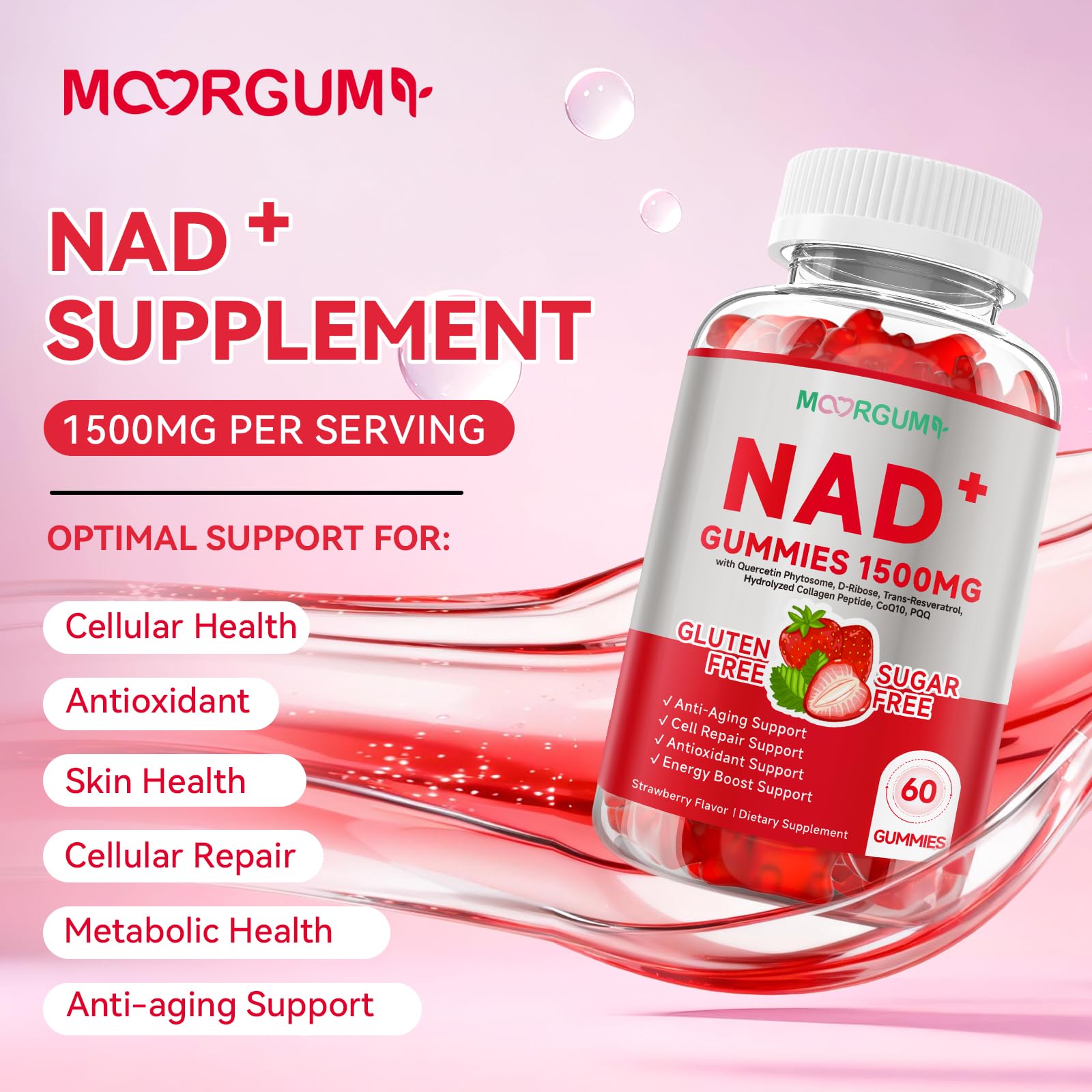 MOORGUMY Resveratrol Gummies in a bowl