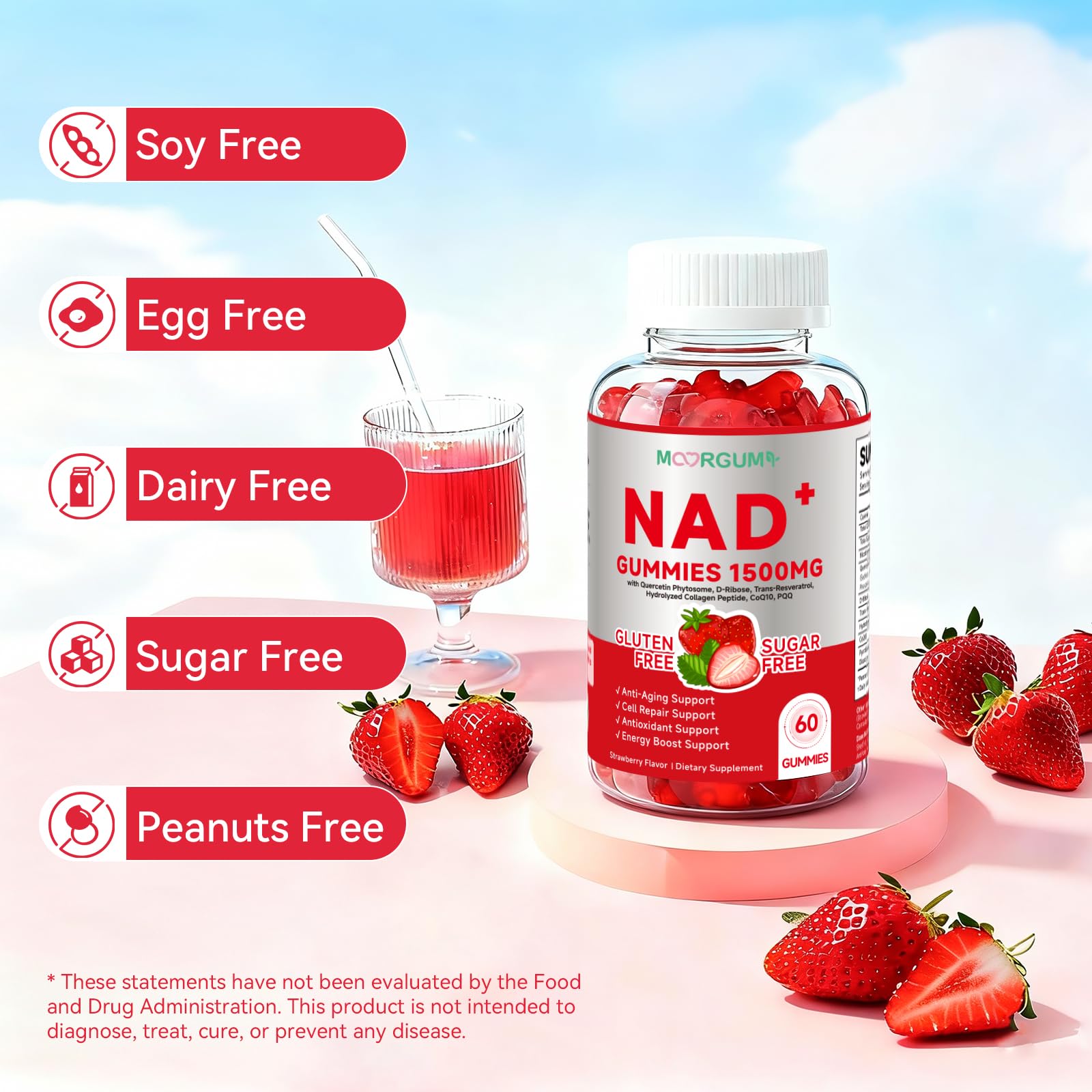 MOORGUMY Resveratrol Gummies packaging with ingredients list