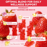 MOORGUMY Resveratrol Gummies side view with nutritional information