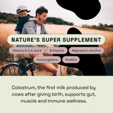 MOOVE Colostrum Supplement on a wooden table