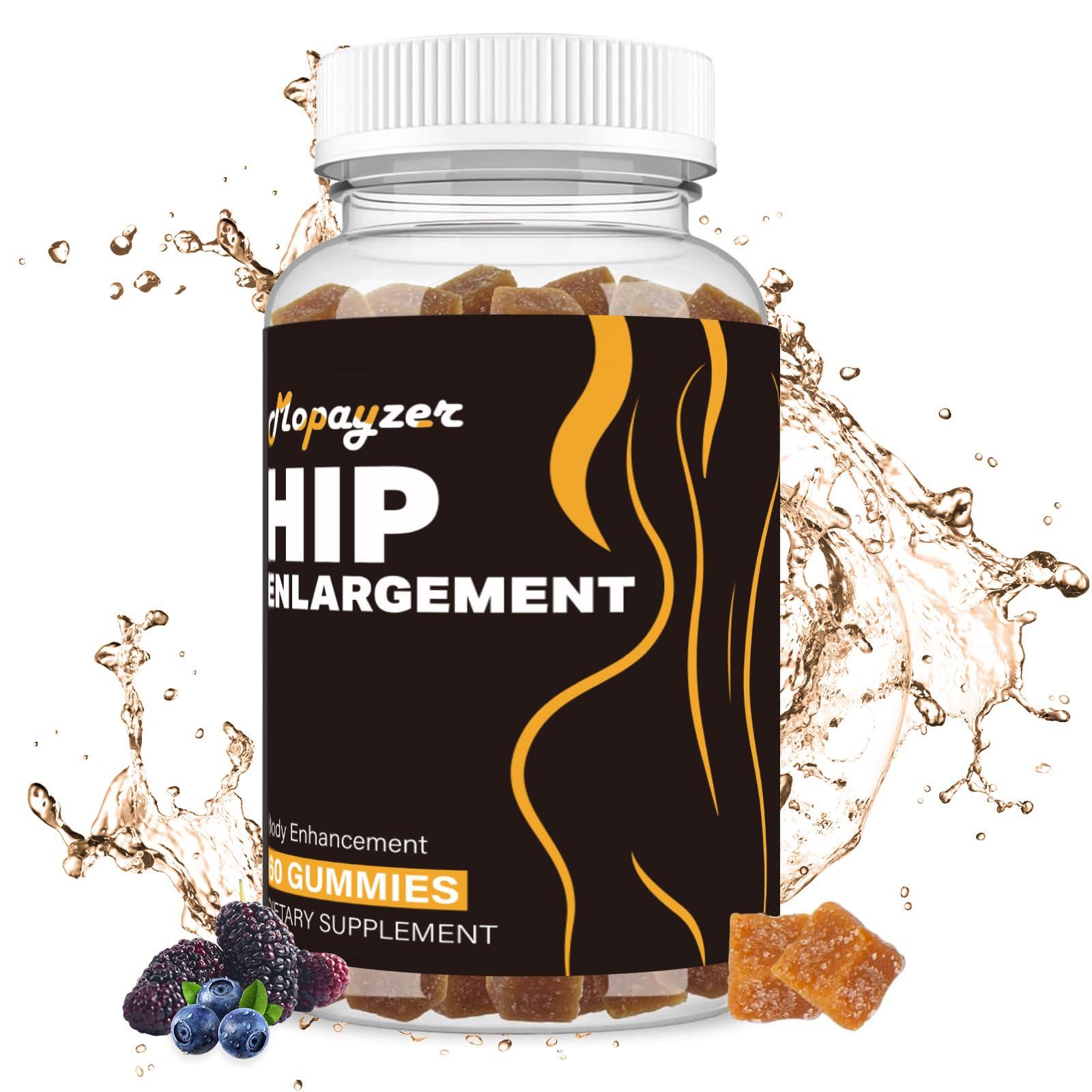 mopayzer Booty Curve Gummies bottle front view with berry flavour