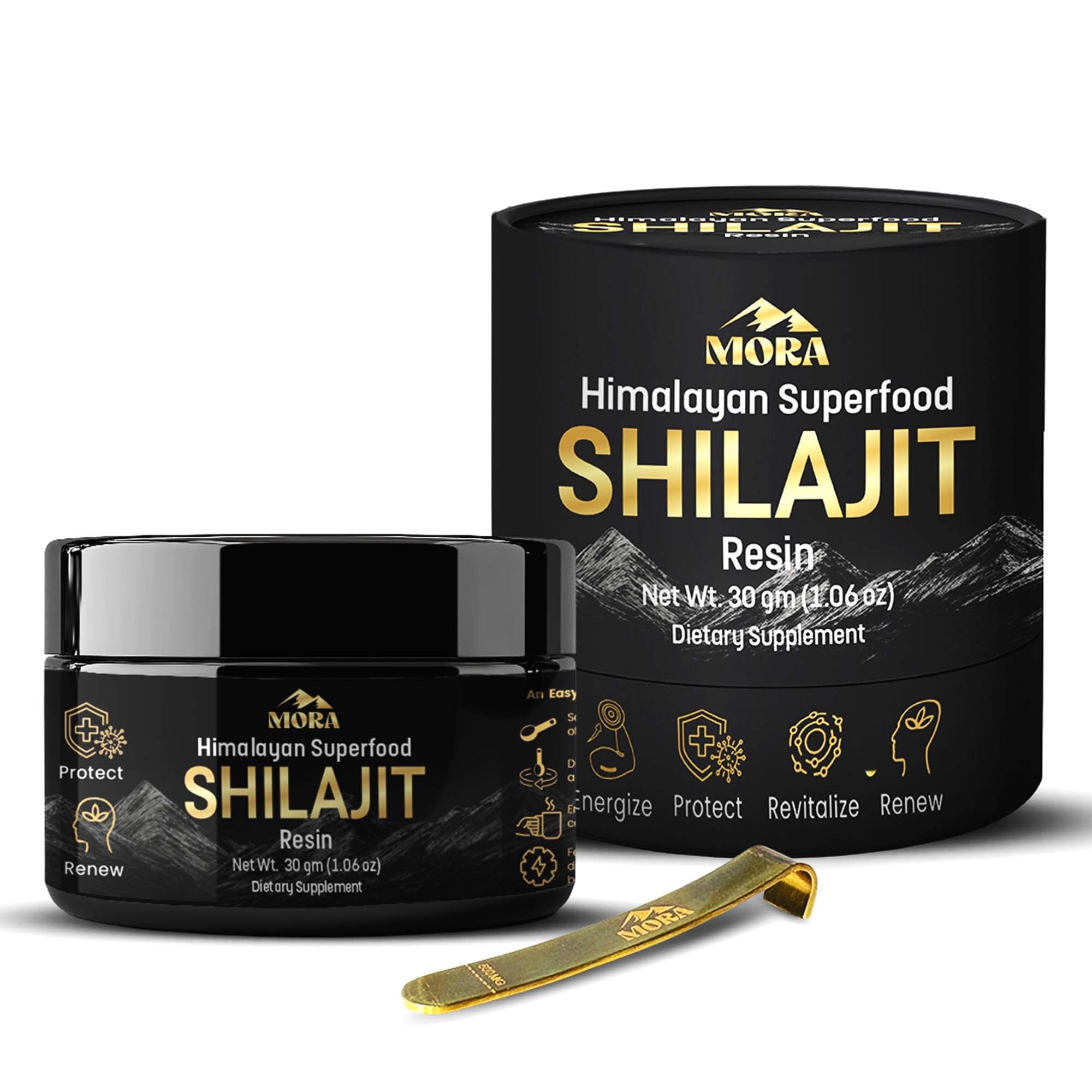 MORA IMPEX Himalayan Shilajit Resin 30g jar front view