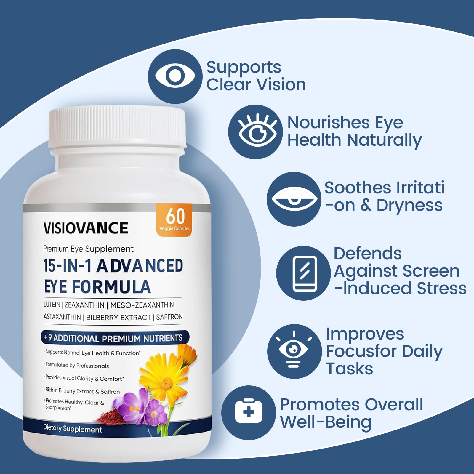 MORANDEE Eye Support Formula 15-in-1 Blend nutritional information