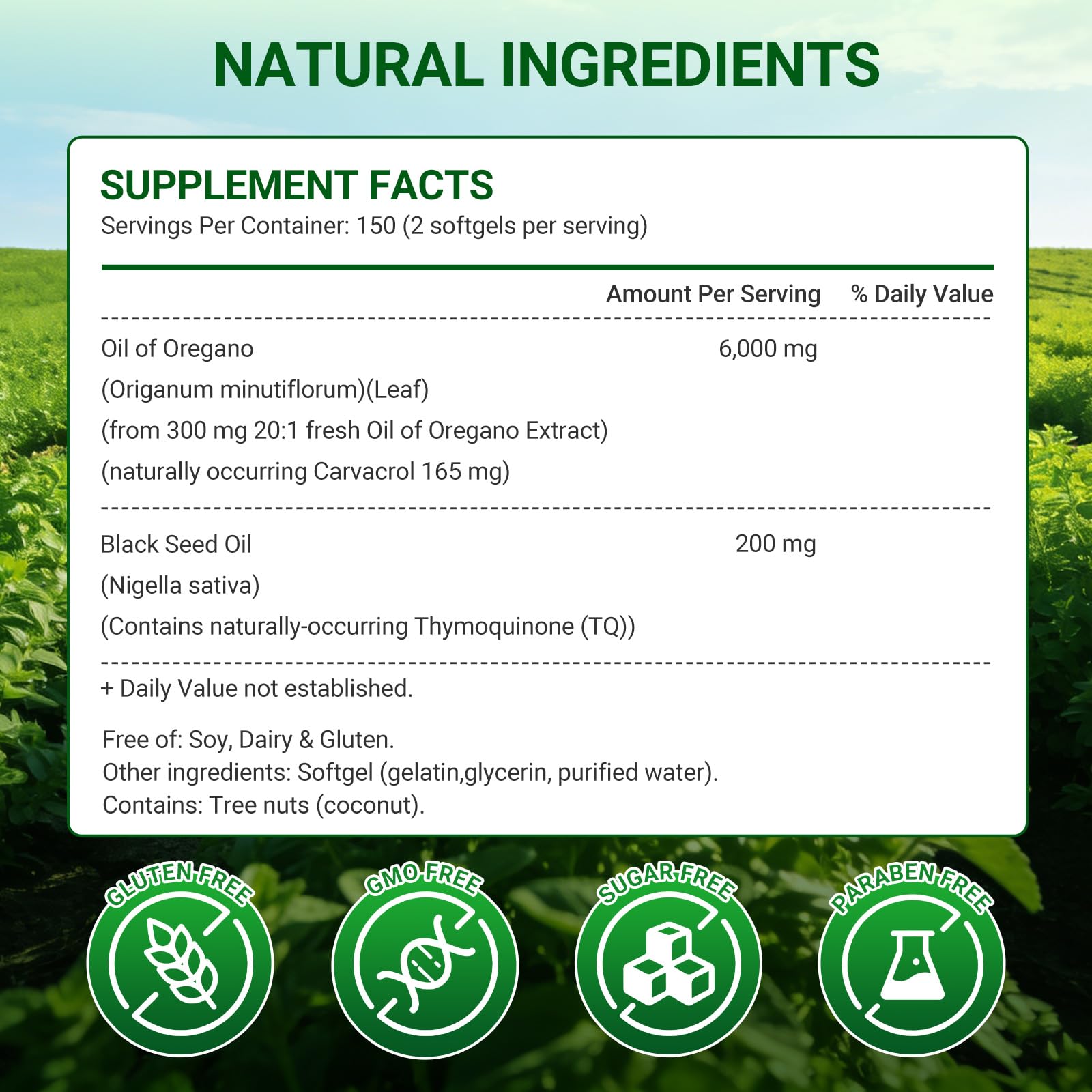 Moravax Oregano Oil Softgels side view with label