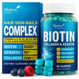 MOREX VITAMINS Biotin Gummies front view with packaging