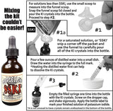 Morgellons Direct Potassium Iodide Mixing Kit contents including mixing instructions