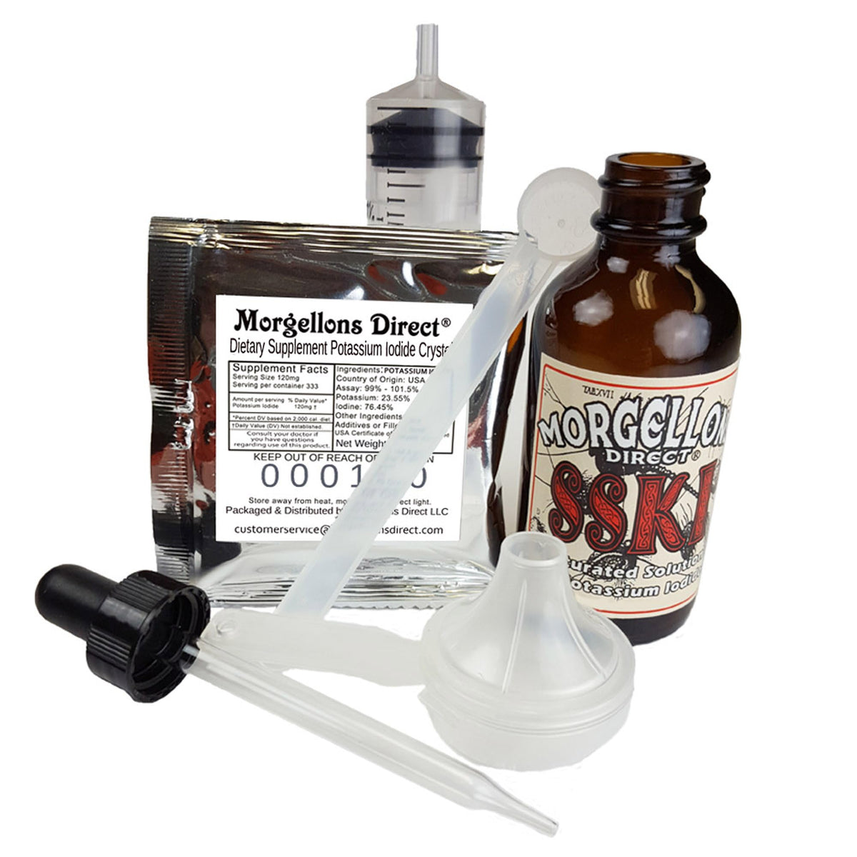 Morgellons Direct Potassium Iodide Mixing Kit front view with packaging