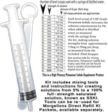 Morgellons Direct Potassium Iodide Mixing Kit with labelled dosage instructions