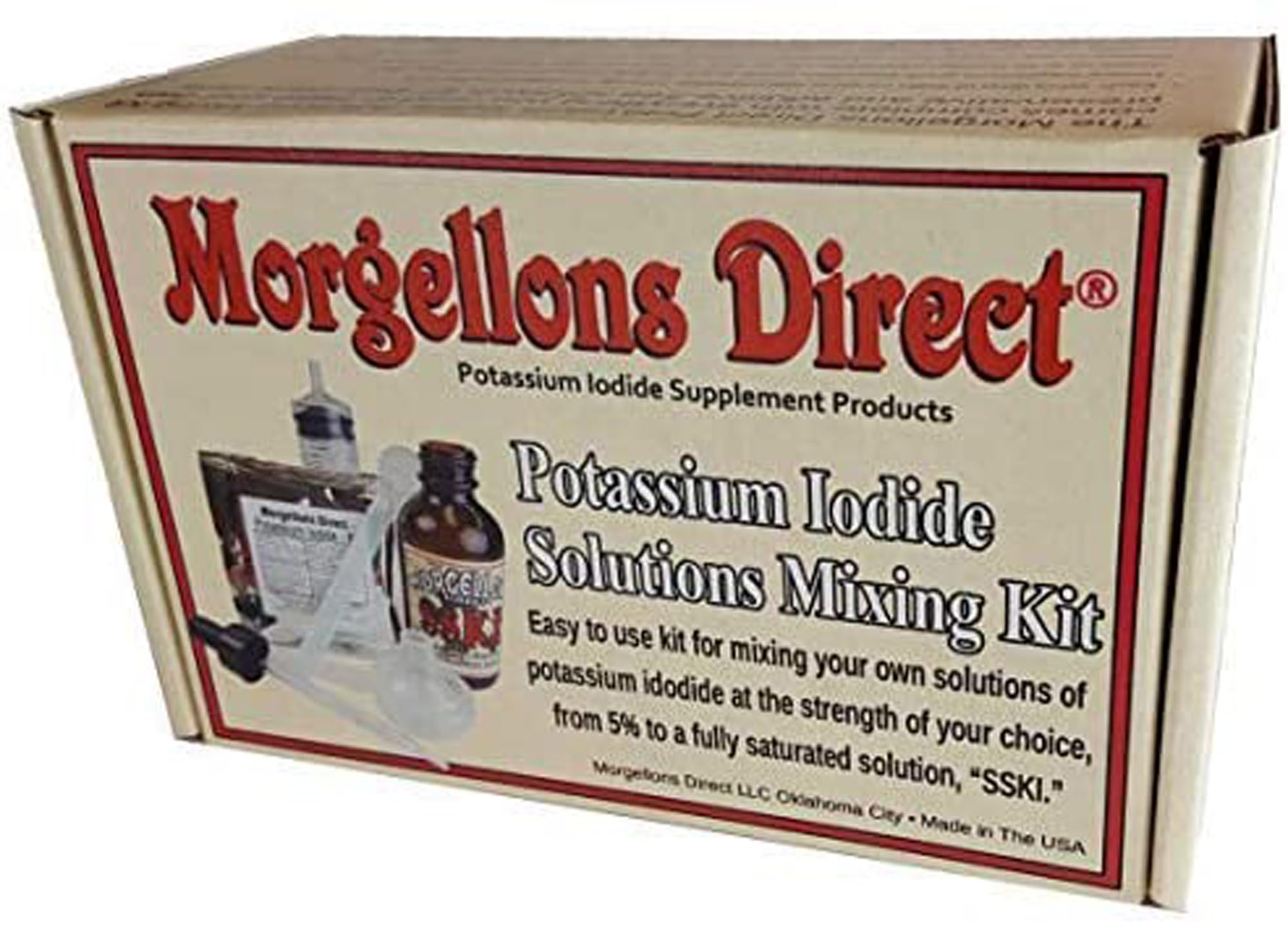 Morgellons Direct Potassium Iodide Mixing Kit with potassium iodide crystals