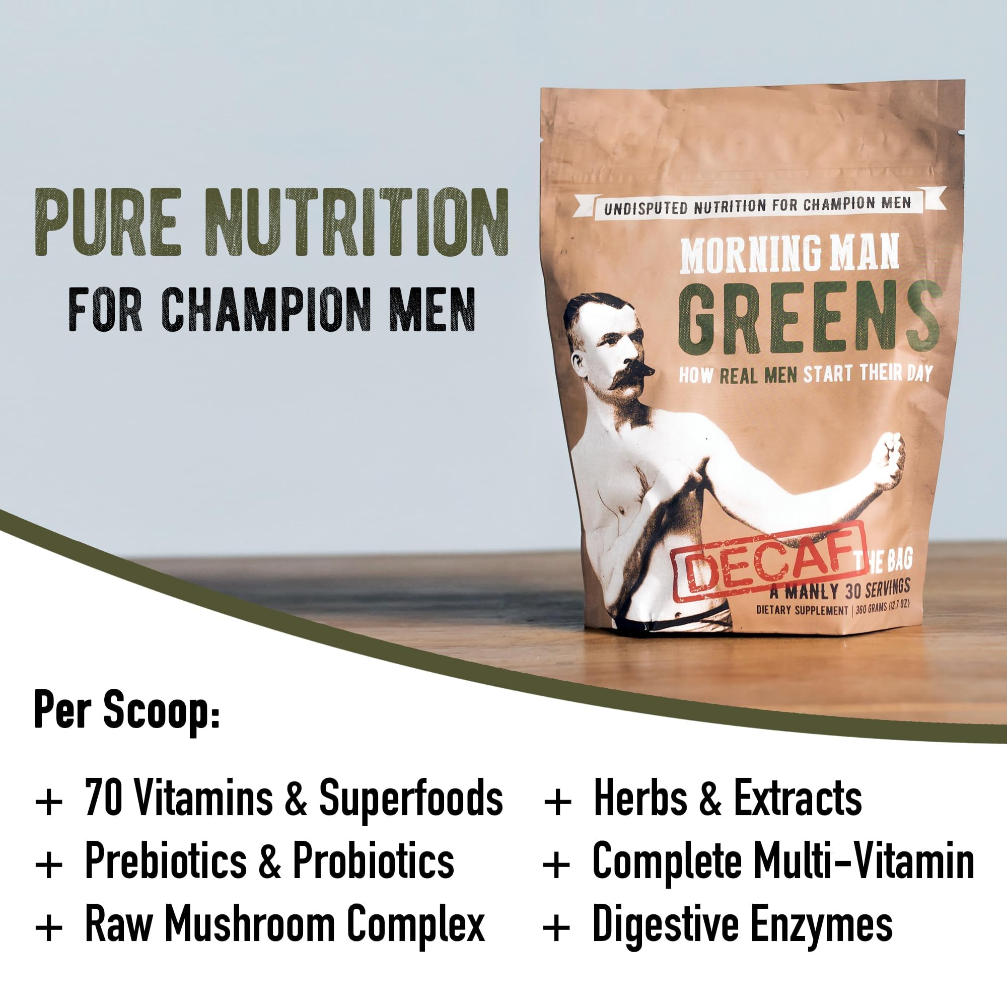 MORNING MAN Spirulina Supplement 390g side view