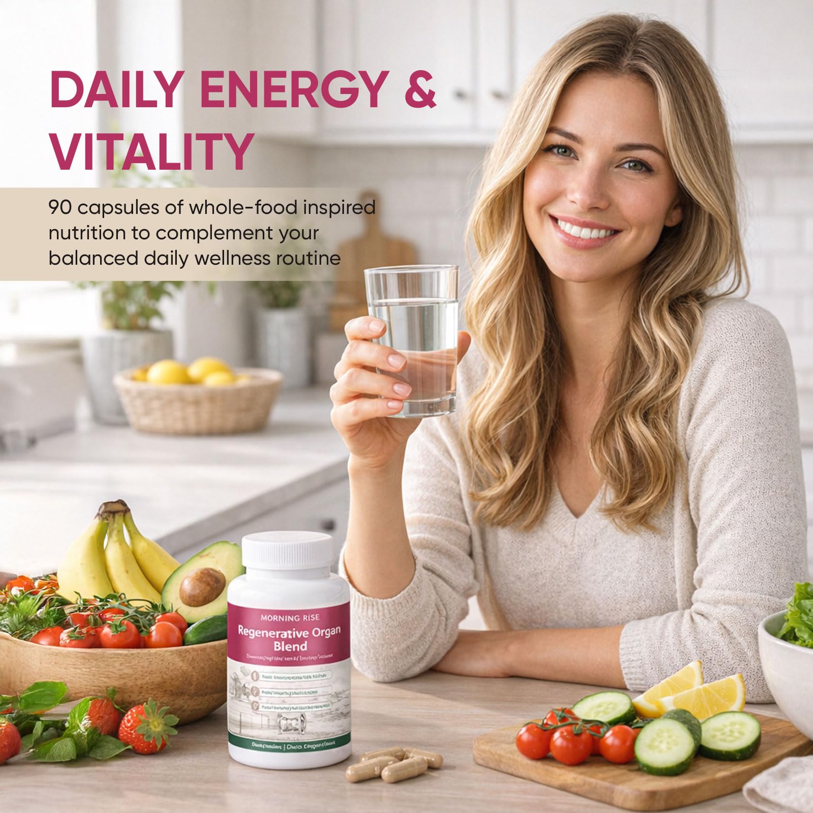 MORNING RISE Liver Extracts capsules in a hand