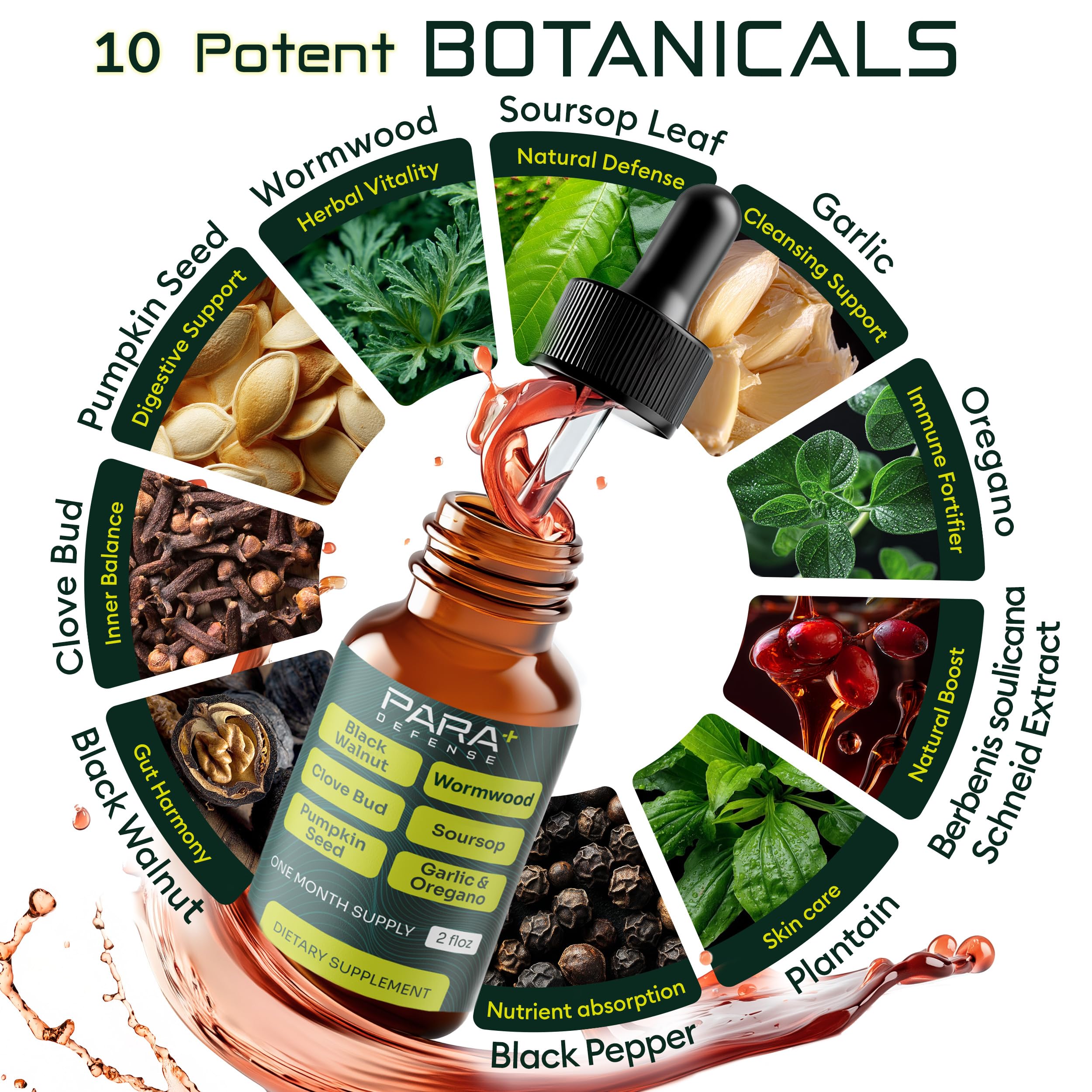 Morpha Organics ParaDefense Herbal Supplement dropper close-up