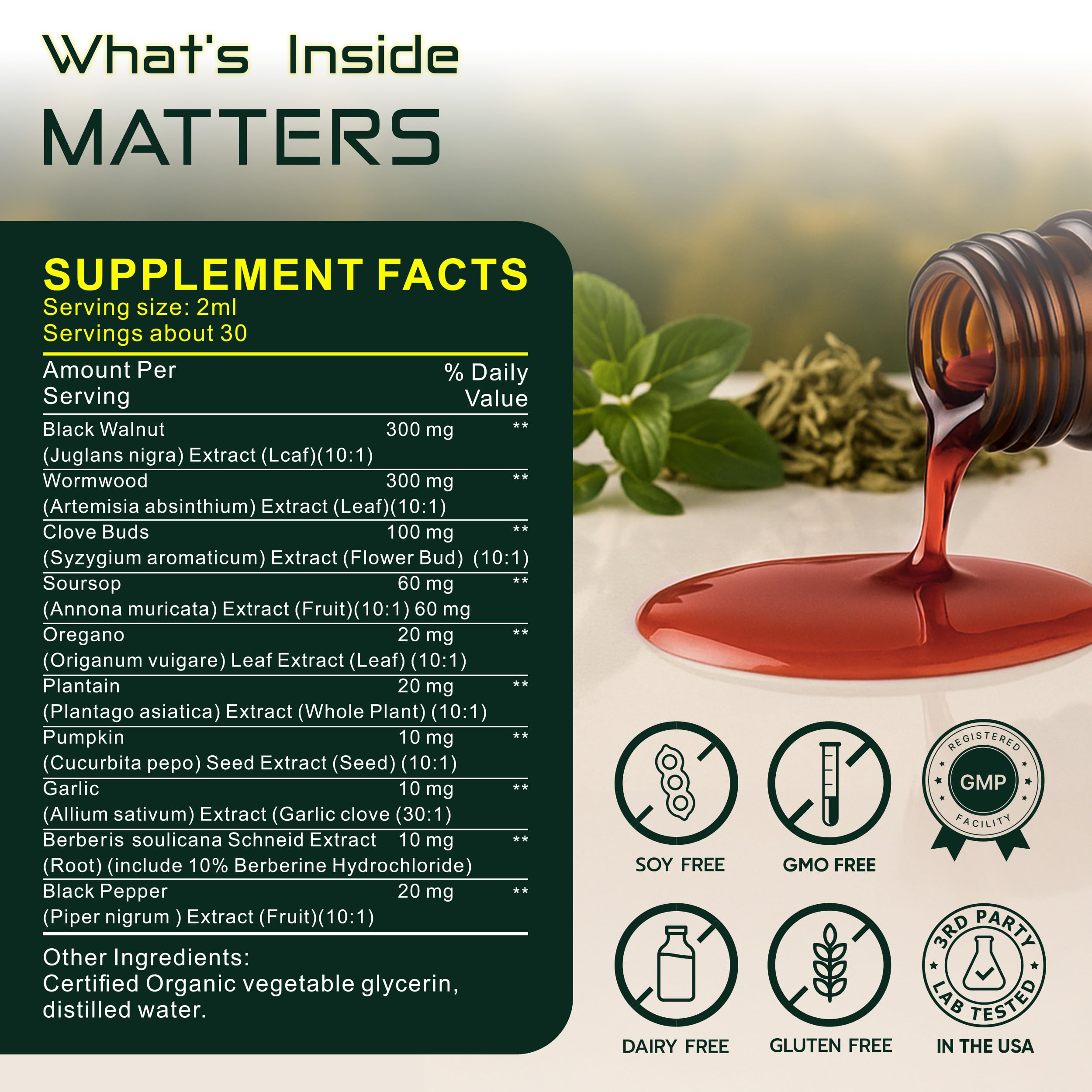 Morpha Organics ParaDefense Herbal Supplement packaging side view
