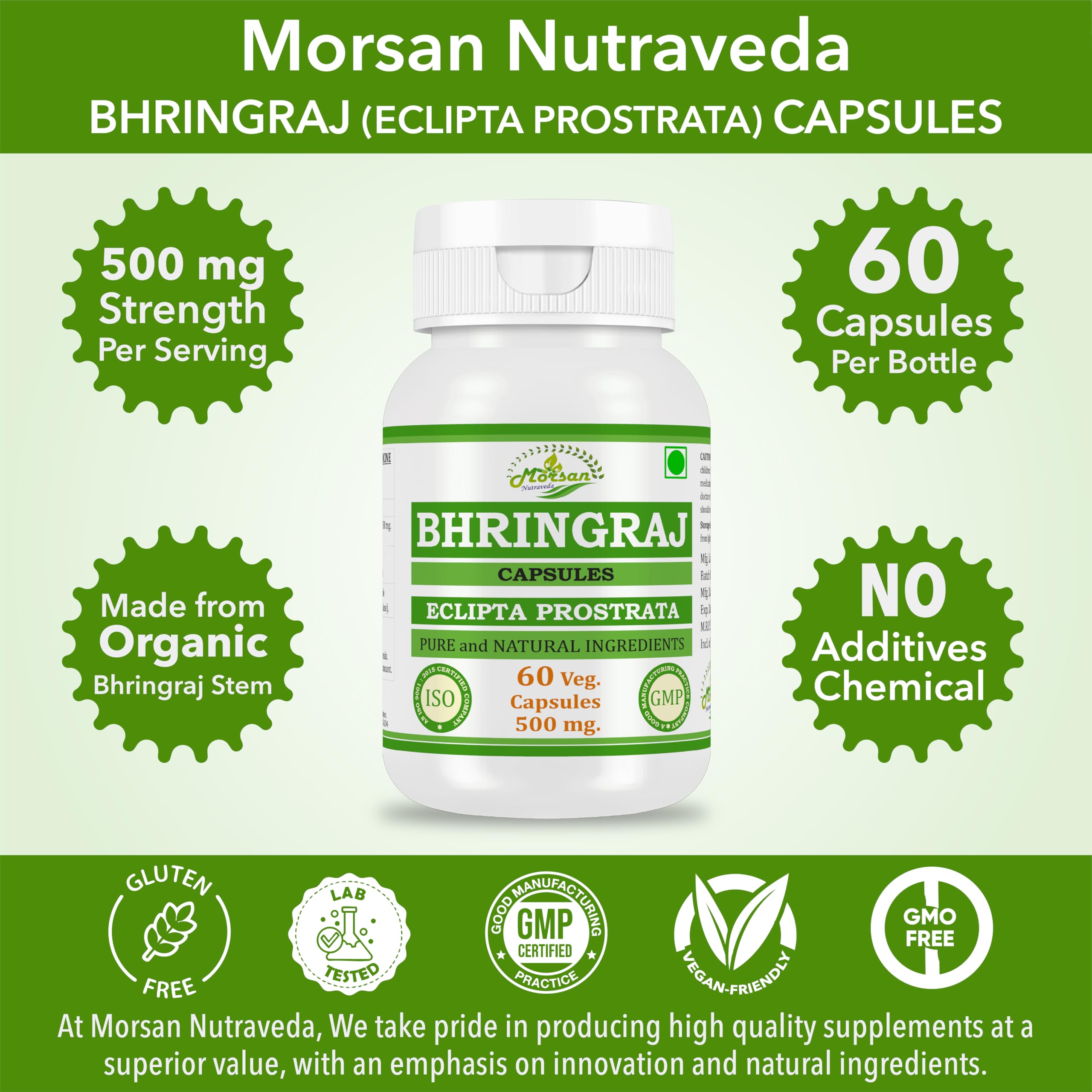Morsan Nutraveda Bhringraj Capsules with measuring spoon