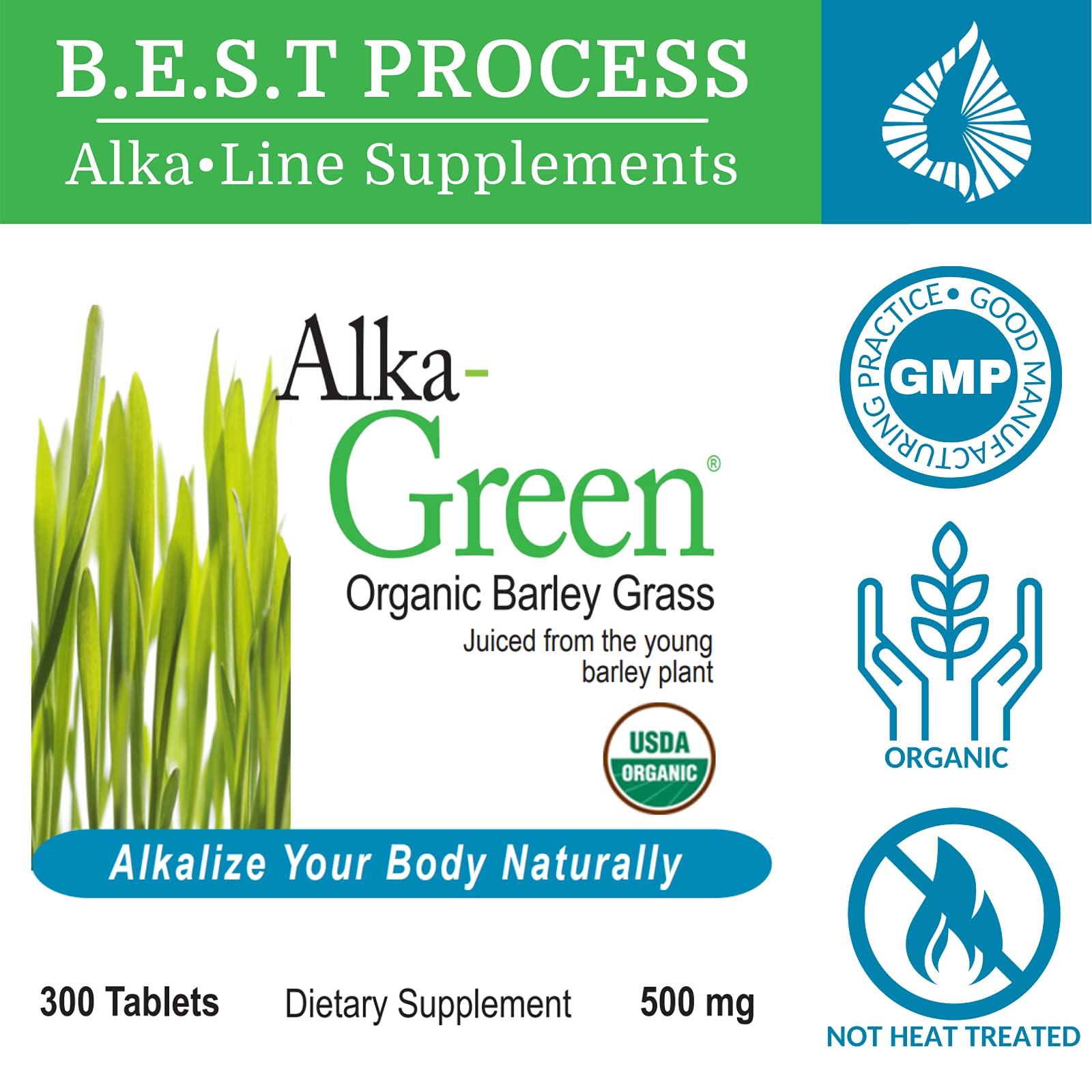 Morter HealthSystem AlkaGreen Tablets side view showing tablet count