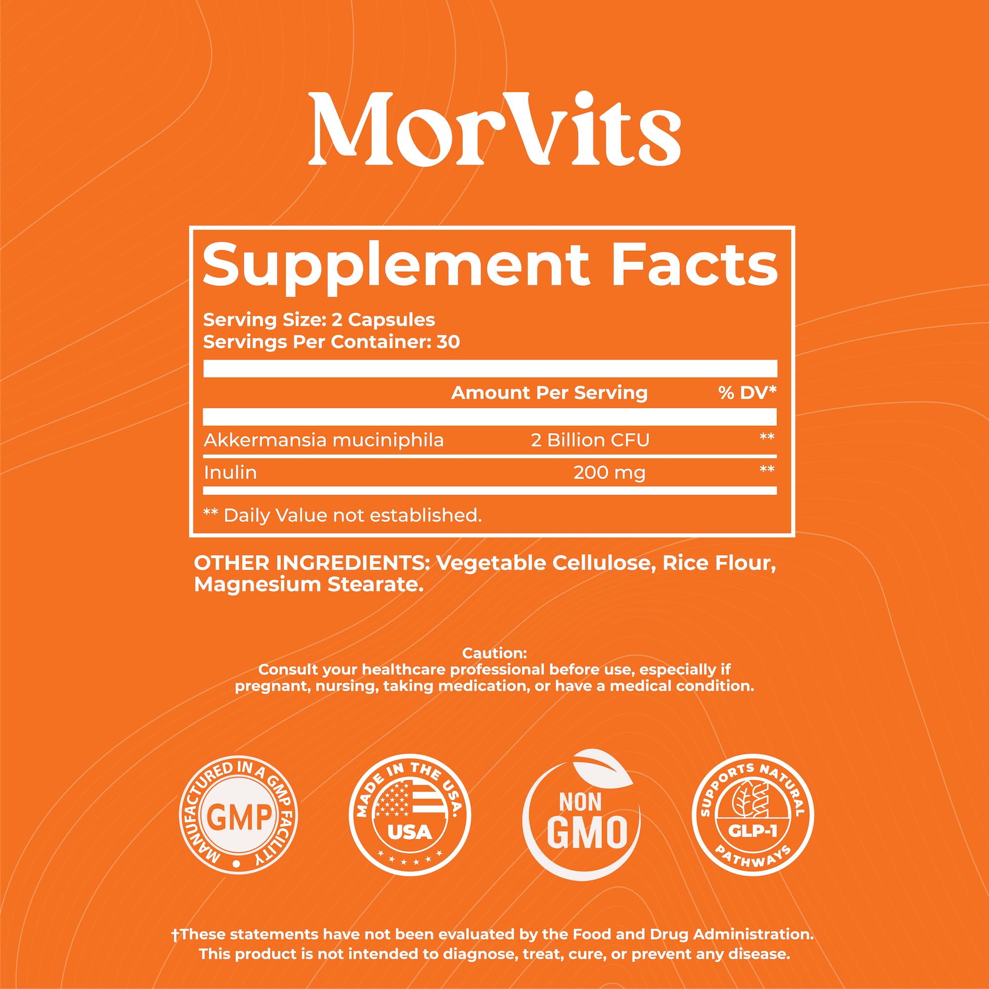 Morvits Akkermansia Probiotic Capsules displayed with other health supplements