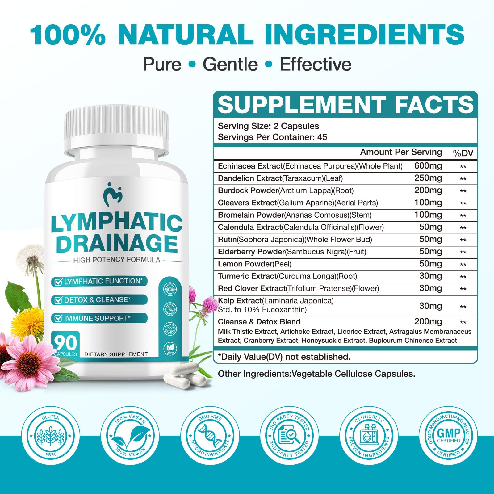 MOSRAY Lymphatic Drainage Support Capsules opened bottle