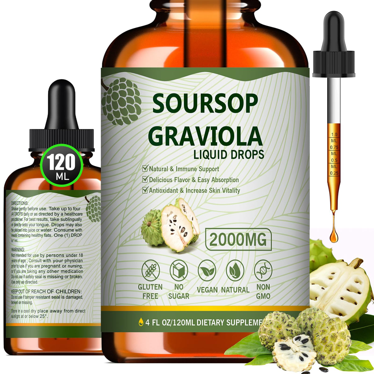Mosslly Soursop Bitters Liquid Drops bottle front view