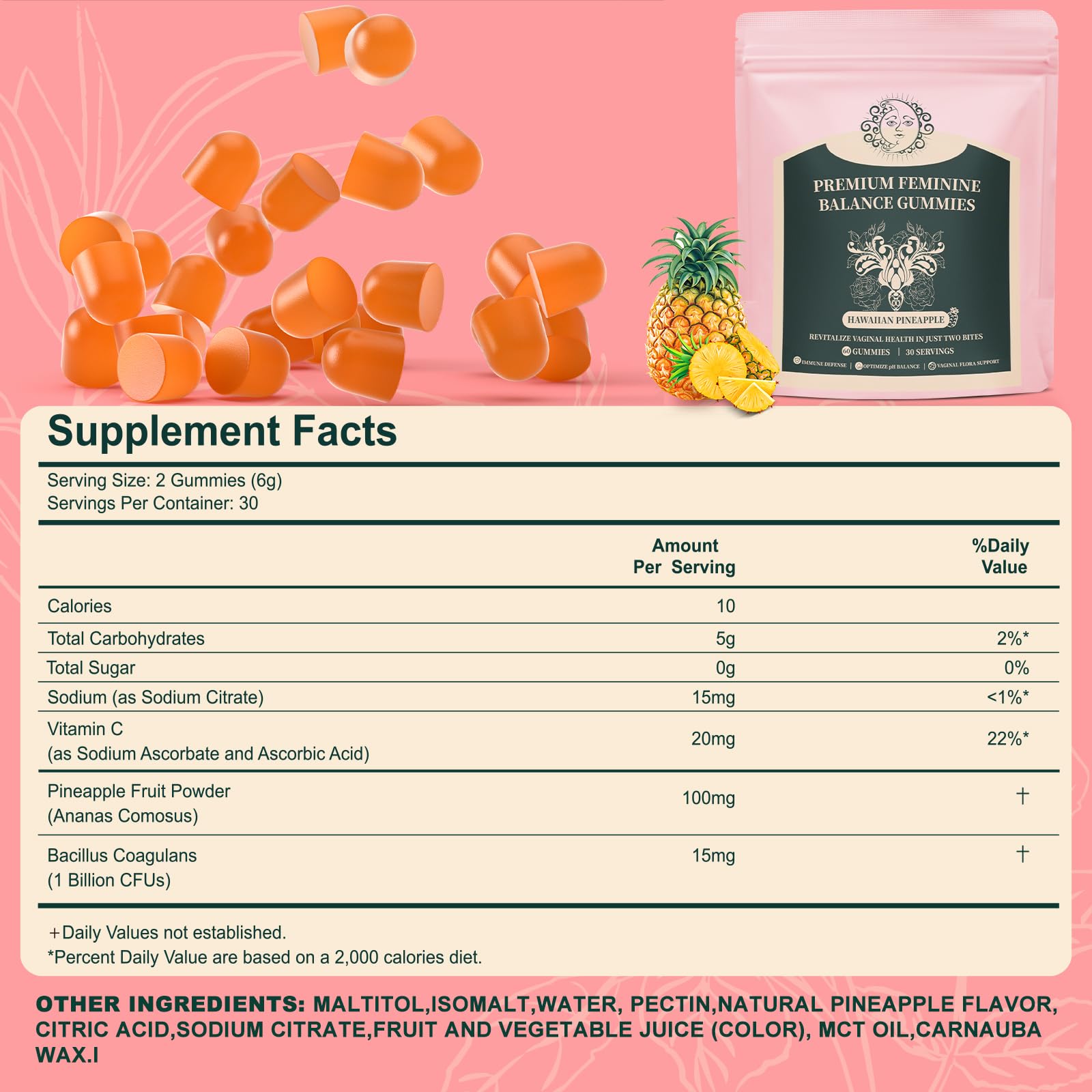 Mosslly Women's Health Gummies vitamin C content