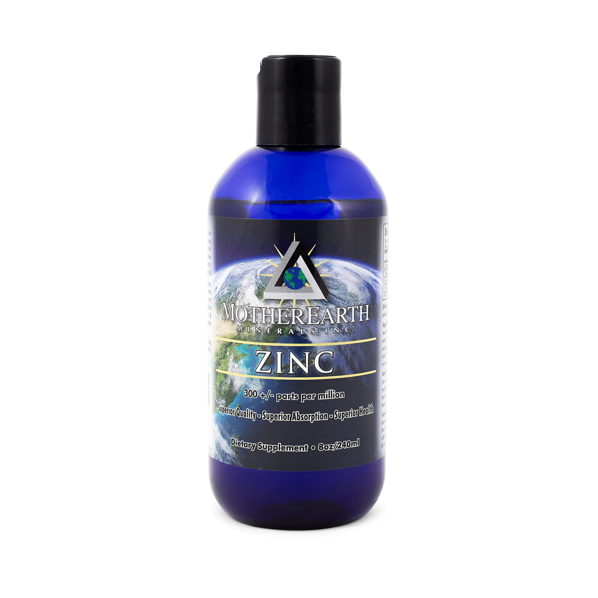 Mother Earth Minerals Liquid Zinc Supplement 8 oz front view