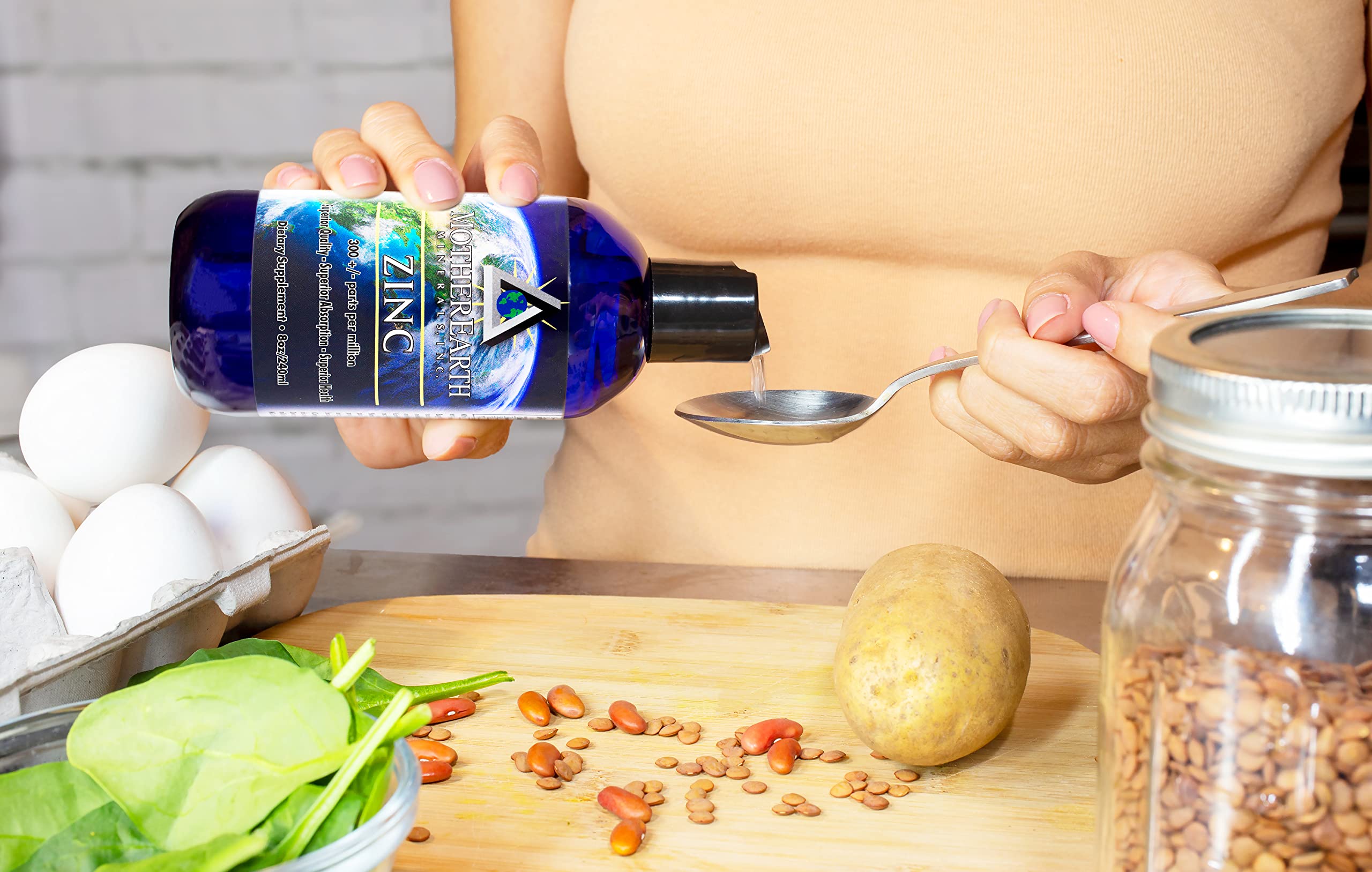 Mother Earth Minerals Liquid Zinc Supplement 8 oz with dropper