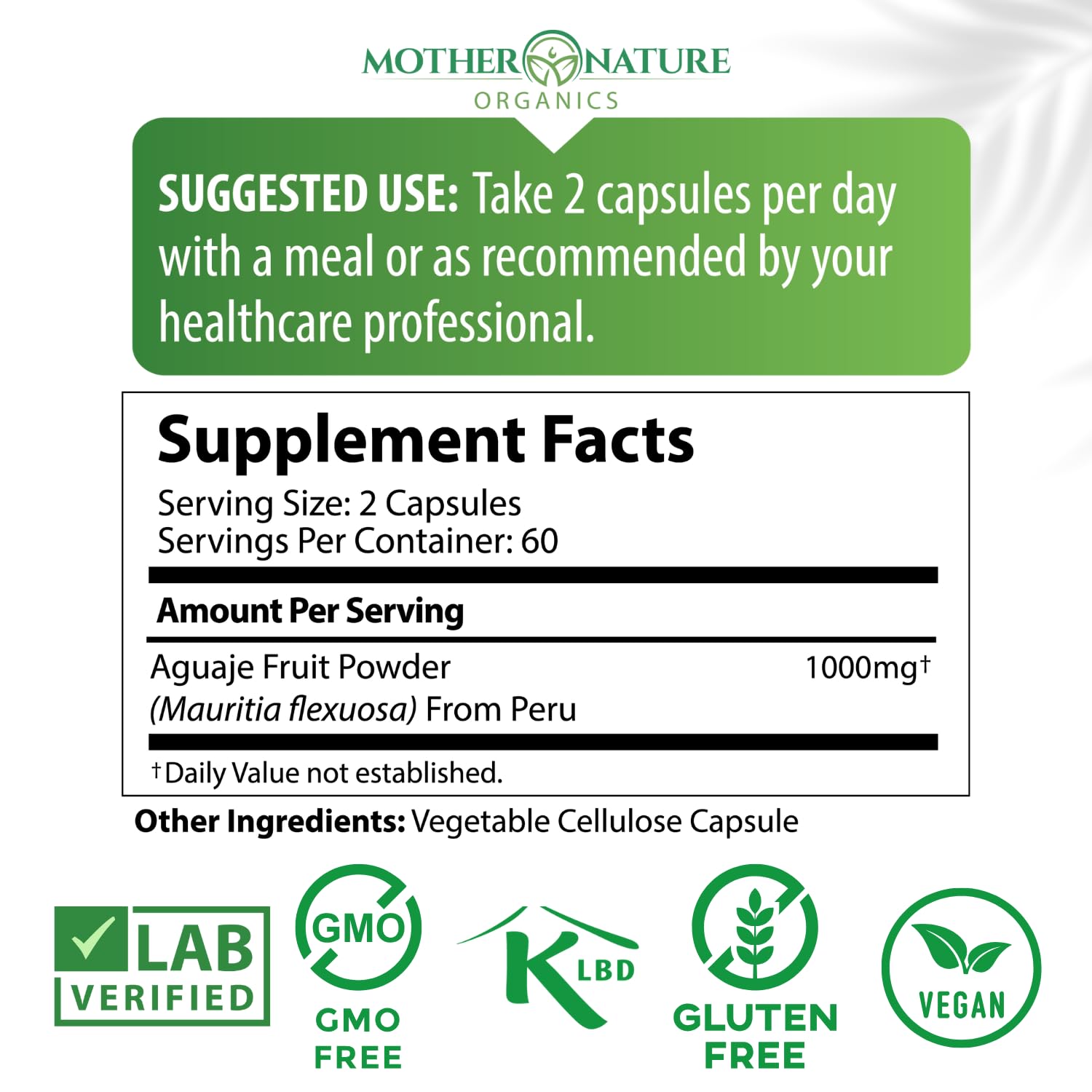 Mother Nature Organics Aguaje Superfood Powder scoop