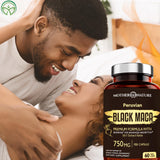 Mother Nature Organics Black Maca Capsules 750mg bottle with label