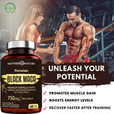 Mother Nature Organics Black Maca Capsules 750mg side view
