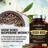 Mother Nature Organics Black Maca Capsules back view