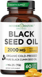 Mother Nature Organics Black Seed Oil 2000mg softgel bottle front view