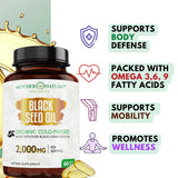 Mother Nature Organics Black Seed Oil 2000mg softgel serving size