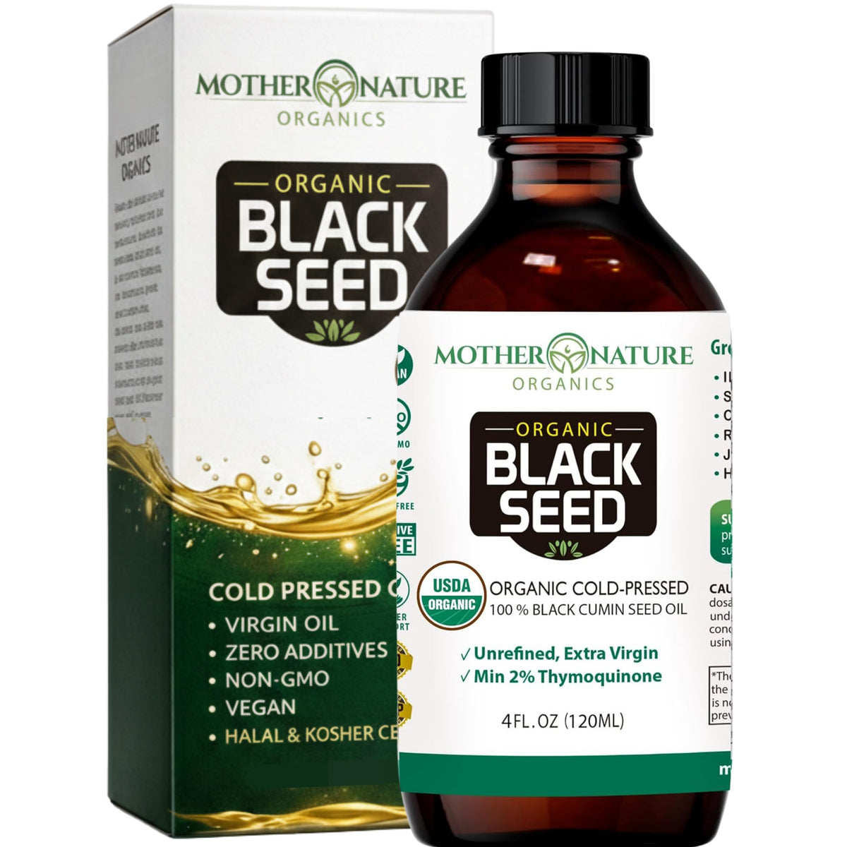 Mother Nature Organics Black Seed Oil 259g front view