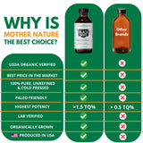 Mother Nature Organics Black Seed Oil on a wooden table