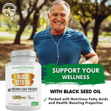 Mother Nature Organics Black Seed Oil Softgels with measuring spoon